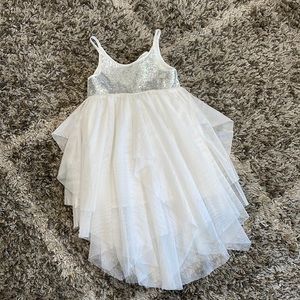 Glittery White and Silver Sequins H&M Dress Size 4/5